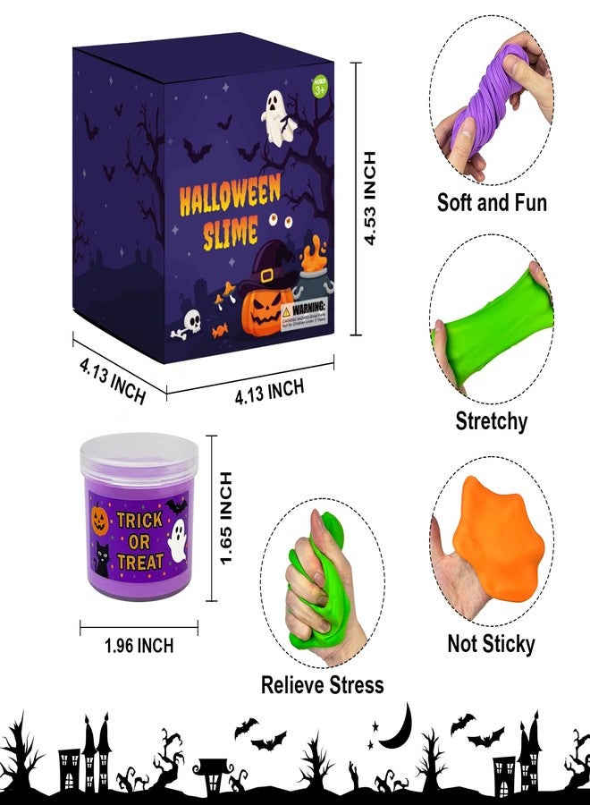 Leetous Halloween Goodie Treat Bag Stuffers for Kids 8 PCS, Halloween Slime Kit with Add ins for Toddler,Mini Birthday Party Favor Supplies Classroom Prize Boo Spooky Trick or Treat Basket Bucket Pinata Items - Image 4